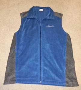 Columbia Vest Men'Medium Blue Full Zip Sweater Jacket Fleece Soft Hiking Outdoor - Picture 1 of 5