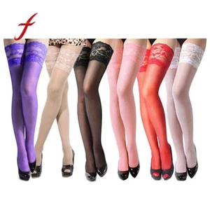 NEW Lace Top 20 Denier Sheer Hold Ups Stockings 17 Various Colours gift for her - Picture 1 of 43