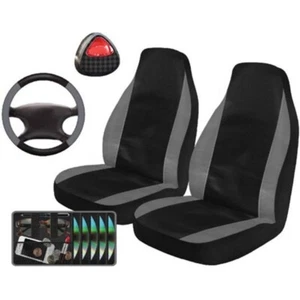 Auto Drive Black/Grey Automotive Car Kit Seat Covers, 5-Piece ~BRAND NEW~ - Picture 1 of 7