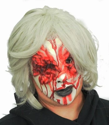 Zombie Mujer Halloween Miedo Niña Sangrienta Máscara Zombie Niña Megan Máscara Foto 1 de 4