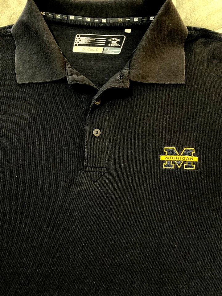 Michigan Wolverines Mens Short Sleeve Polo Shirt Cutter & Buck Size Large - Image 1 of 4