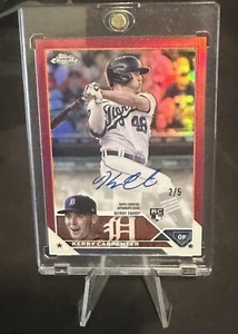 2023 Topps Chrome Kerry Carpenter Auto RC Red 2/5  📈🐅 - Picture 1 of 4