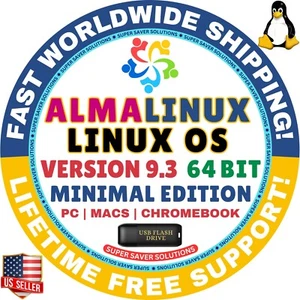 AlmaLinux OS 9.3 USB Flash Drive | MINIMAL EDITION | AMD64 | MAC/PC | Alma Linux - Picture 1 of 3