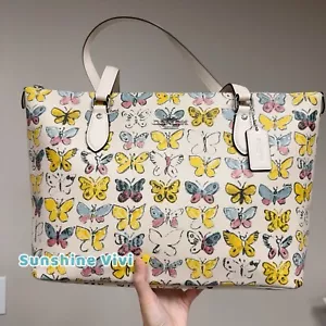 NWT Coach Gallery Tote Bag With Butterfly Print CAR36 - Picture 1 of 11