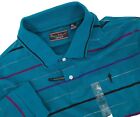 NEW Payne Stewart Legacy Striped Golf Polo Shirt Blue Men's XL Moisture Wicking￼