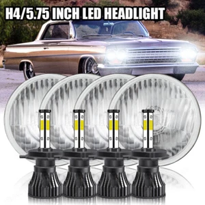 4Pcs 5.75" 5 3/4" LED Headlights Hi-Lo Sealed Beam For Chevy Impala El Camino - Picture 1 of 23