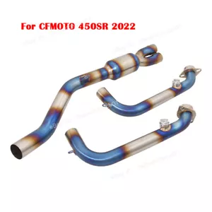 Tubo de cabezal delantero sistema de escape completo tubo de enlace escape para CFMOTO 450SR 2022 - Imagen 1 de 7