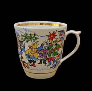 Vintage Ukrainian Shchedrivka Christmas Carol Large Tea / Coffee Cup - 1970's - Picture 1 of 5