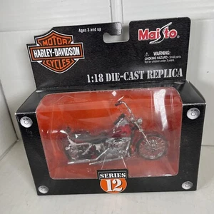 Harley Davidson NEW 1:18 Maisto 2001 FXDWG Dyna Wide Glide Red Motorcycle Ser 12 - Picture 1 of 6