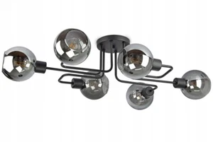 FKL DESIGN Deckenlampe Deckenleuchte Kugel Glas E27 Schwarz Serie N100 (EK6) - Bild 1 von 3