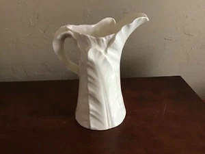 Royal Worcester Fern White Banana Leaf 7” Pitcher - Picture 1 of 3