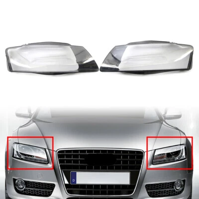 For Audi A5 S5 RS5 2008-2012 1 Pair Car Front Headlight Lens Cover Transparent Foto 1 de 4