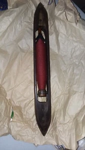 SH Vintage Rare Wooden Cotton Mill Boat Loom Weaving Flying Shuttle - Picture 1 of 11