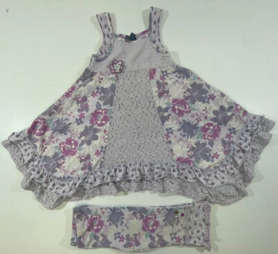 Conjunto de pantalón de vestir sin mangas de algodón púrpura talla 5 Naartjie para niñas Foto 1 de 4