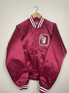 Vintage Oklahoma Sooners Chalk Line Satin Bomber Jacket Size Large - Picture 1 of 3