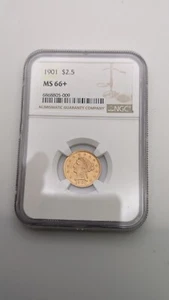 1901 $2.5 Gold Liberty Head Quarter Eagle Coin NGC MS66+ - Picture 1 of 4