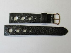 AWESOME RARE BABY SHARK SKIN VINTAGE NOS RALLY STYLE WATCH BAND 3/4" 19 MM