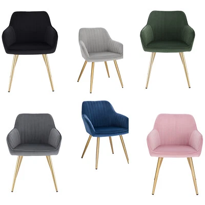 1/2/4/6x Esszimmerstuhl Samt Polsterstuhl Arm-Rücklehne Küchenstühle Esszimmer - Bild 1 von 4