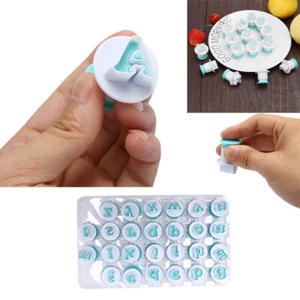 Cupcake Mold Cake Decorating Tools Alphabet Number Cookie Cutter Stamp Impress. - Picture 1 of 15