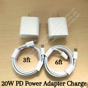 2-Pack 20W PD USB Type C Adapter Fast Charger Cable For iPhone 14/13/12/Pro/11/8