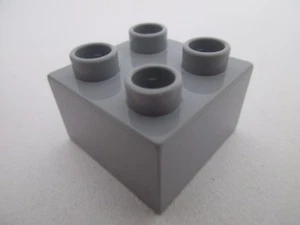 LEGO DUPLO 3437 - x1 Brique Brick 2x2 - Light Bluish Gray Gris Clair - Picture 1 of 1