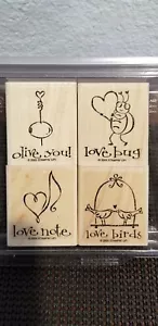 STAMPIN' UP 2005 SET of 8 Wood Mounted Rubber Stamps LOVE and Seasons - Picture 1 of 4