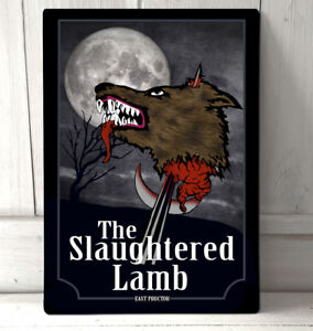 The Slaughtered Lamb Pub sign A4 metal plaque 