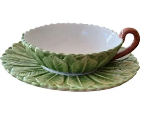 Juego de salsa de cerámica vintage con estampado de hojas de Mottahedeh Gravy Au Jus hecho en Italia - Imagen 1 de 11