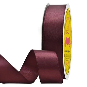 Double Face Wine Red Satin Ribbon 7/8 inch X 25 Yards Polyester Wine Red Ribb... - Picture 1 of 5