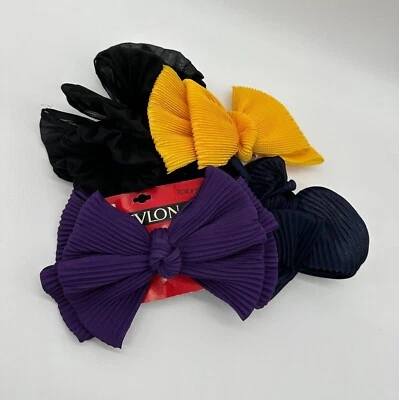 Vintage Hair Bows Clips Big Accessories Blue Black Yellow Purple 1990s Big Hair - Image 1 of 4