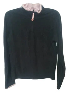 Sudadera Columbia Girls talla joven grande media cremallera manga larga negra lana - Imagen 1 de 3