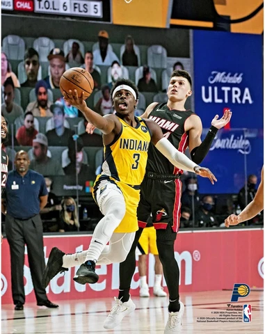 Aaron Holiday Indiana Pacers Unsigned 2020 Playoffs Layup Photo Cover