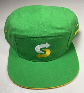 NUEVO SUBWAY 5 PANELES Gorra Sombrero Uniforme Snapback 100% Algodón Verde/Amarillo Sombrero de Camionero - Imagen 1 de 4