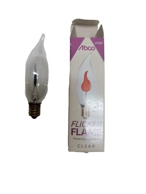 Vintage Abco 3 Watt Flicker Flame Bulbs Candelabra  Base New Old Stock - Image 1 of 4