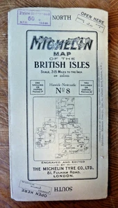 Michelin Cloth Map Hawick - Newcastle Sheet 8 Lockerbie South Shields Alnwick - Picture 1 of 1