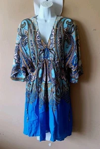 HALE BOB Size M Paisley Double V-Neck Kimono Dress 189.00 - Picture 1 of 7