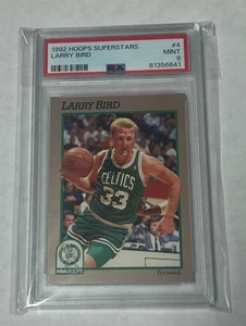 Larry Bird 1992 NBA Hoops Superstars PSA MINT 9 #4 Boston Celtics - Picture 1 of 2