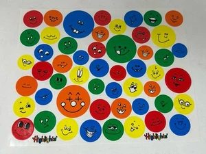 Vintage 90s HIGHLIGHTS Magazine Goofy Smiley Face Teacher Sticker Sheet! - Picture 1 of 11