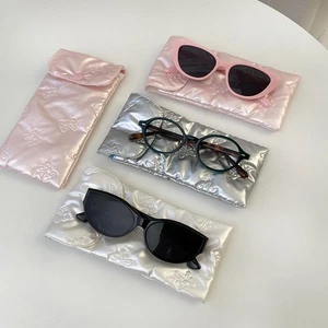 Eyewear Pouch PU Glasses Storage Bag Bow Glasses Case Cotton Padded Anti Crush S - Picture 1 of 15
