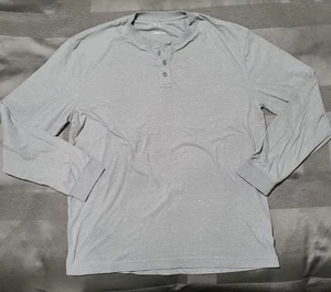 Goodfellow Grey Large Long Sleeve Pullover 1/4 Button Down 60% Cotton 40% Poly - Picture 1 of 7