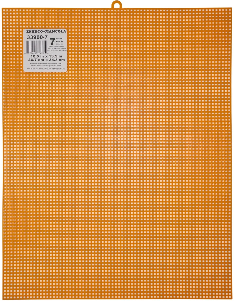 Zehrco-Giancola Plastic Canvas 7 Count 13.5"X10.5"-Orange - 12 Pack - Image 1 of 1