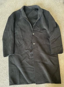 All Saints Foley Wollmantel schwarz Herren Größe Large brandneu neu mit Etikett UVP 348 £ - Bild 1 von 8