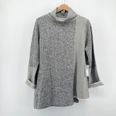 NUEVO NUEVO CON ETIQUETAS Habitat Natural XL Bloque Túnica Suéter Capucha Cuello Texturizado Tejido Algodón Foto 1 de 4