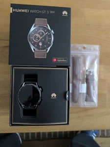 Huawei Watch GT 3 46 mm Edelstahlgehäuse mit Sportarmband - Schwarz (Bluetooth) - Bild 1 von 11