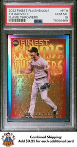 Topps Finest Flashbacks 2022 #FT9 Yu Darvish Flame Throwers refractor PSA 10 - Imagen 1 de 2