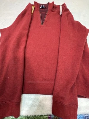 Tommy Bahama Mens Sweater Pullover Size L Quarter Zip Rhumba Red Stretch golf - Image 1 of 4