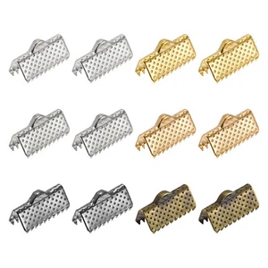 120Pcs Ribbon Crimp Clamp Ends 13mm Cord End Clasp for DIY Craft 6 Colors - Picture 1 of 7