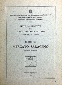 (Geologia) CARTA GEOLOGICA D’ITALIA MERCATO SARACENO Napoli 1970 - Imagen 1 de 1