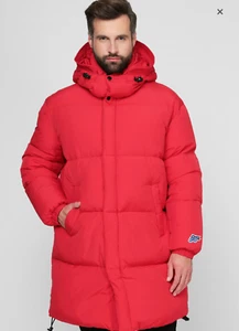 Diesel - Mens Quilted Winter Down Coat Jacket - W-ROLF-LONG - Large L - Red - Picture 1 of 8