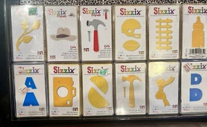 Lot of 12 Sizzix Die Cutters-Various Shapes 38-Yellow Box - Picture 1 of 6